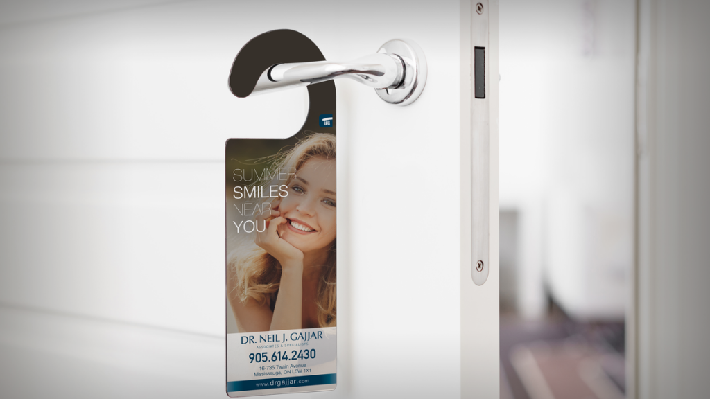 How to use door hangers to promote small company sales?