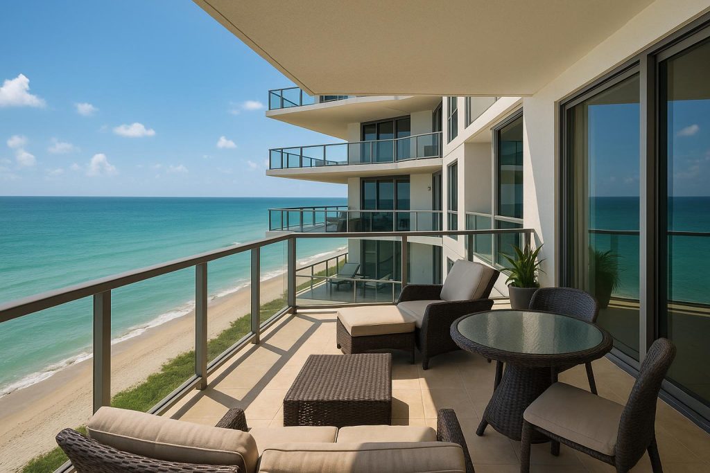 The Smart Getaway: How a Condo Can Serve as a Perfect Vacation Home Modern beachfront condo with balcony overlooking ocean, ideal for vacation home living