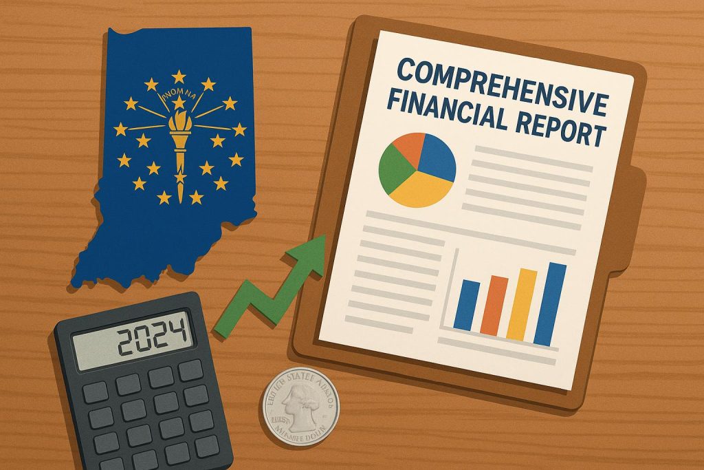 Curtis Coonrod: Understanding Indiana’s 2024 Comprehensive Financial Report Indiana state financial report documents, charts, and graphs representing fiscal analysis
