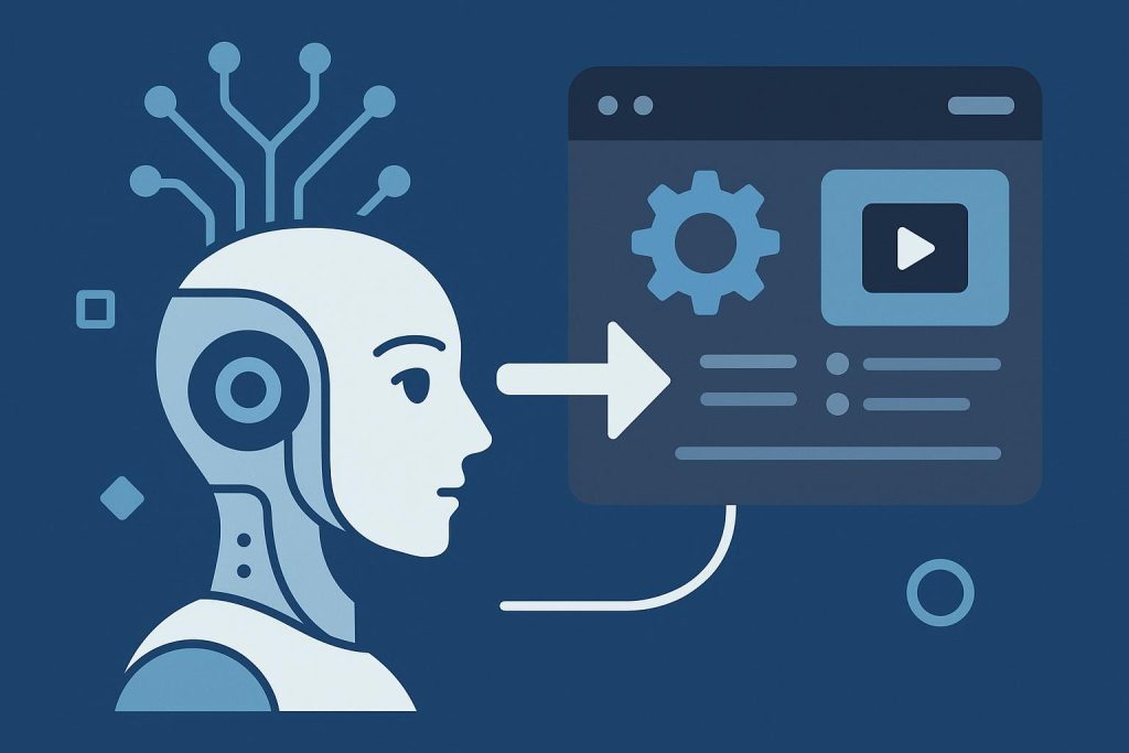 Abstract digital interface representing agentic AI product design and innovation concepts