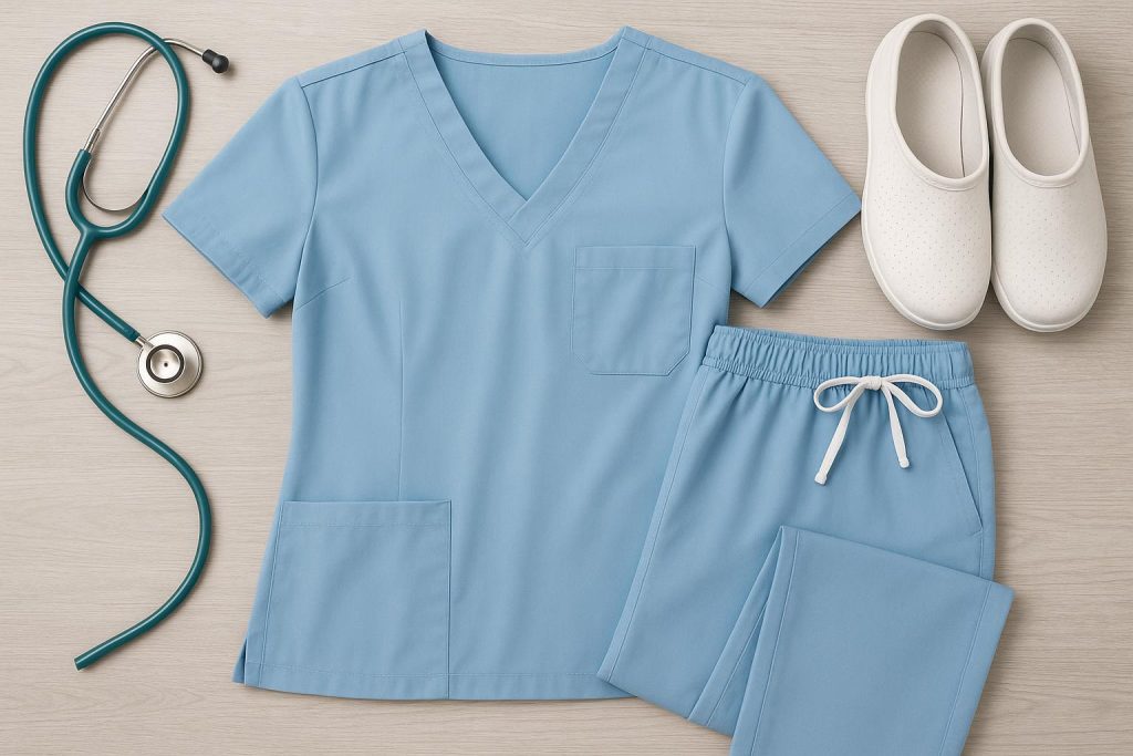 Modern lightweight nurse uniform showcasing comfort, breathable fabric, and professional design