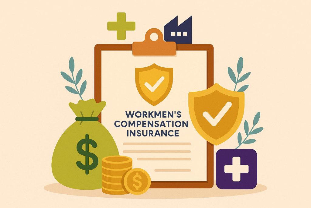 Workmen’s compensation insurance policy documents highlighting coverage and benefits details