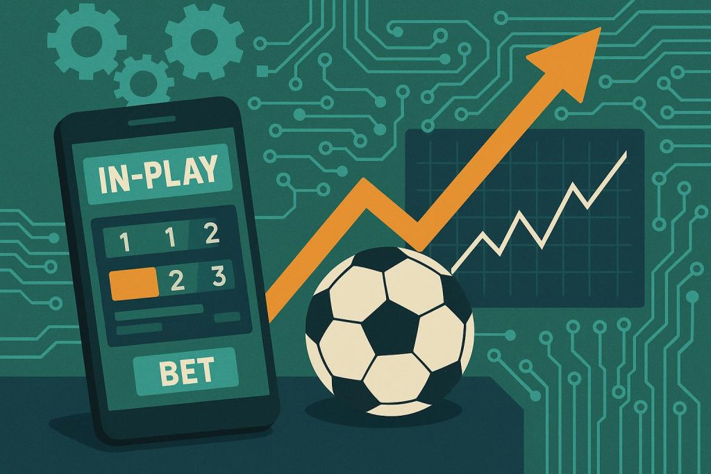 Data analytics dashboard displaying live sports odds for in-play betting technology advancements