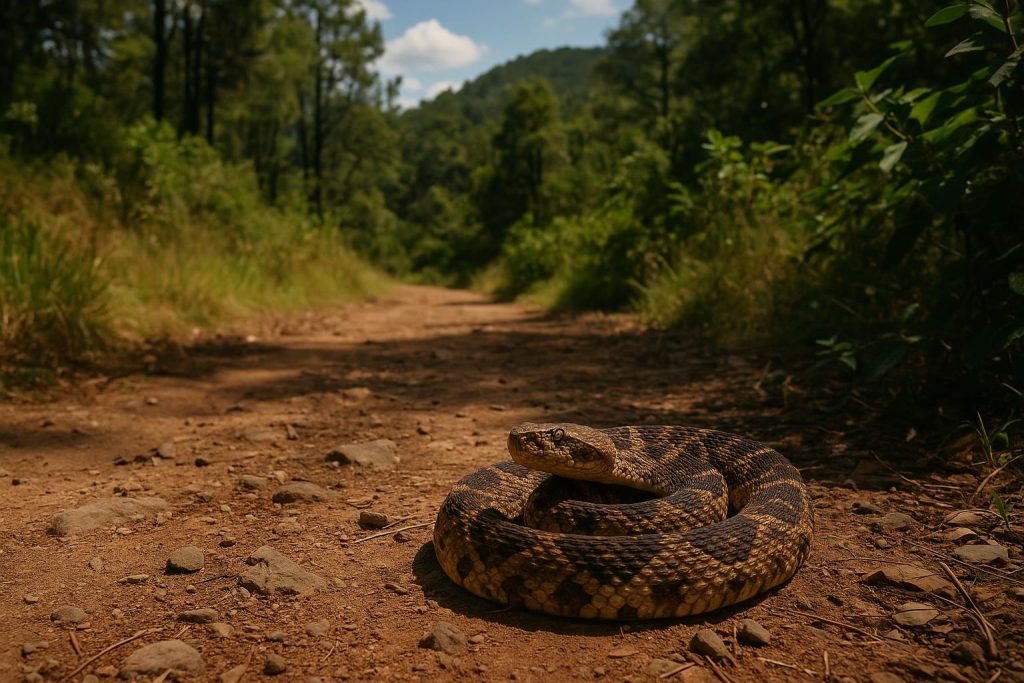 Venomous snakes commonly found on hiking trails near Guadalajara in their natural habitat