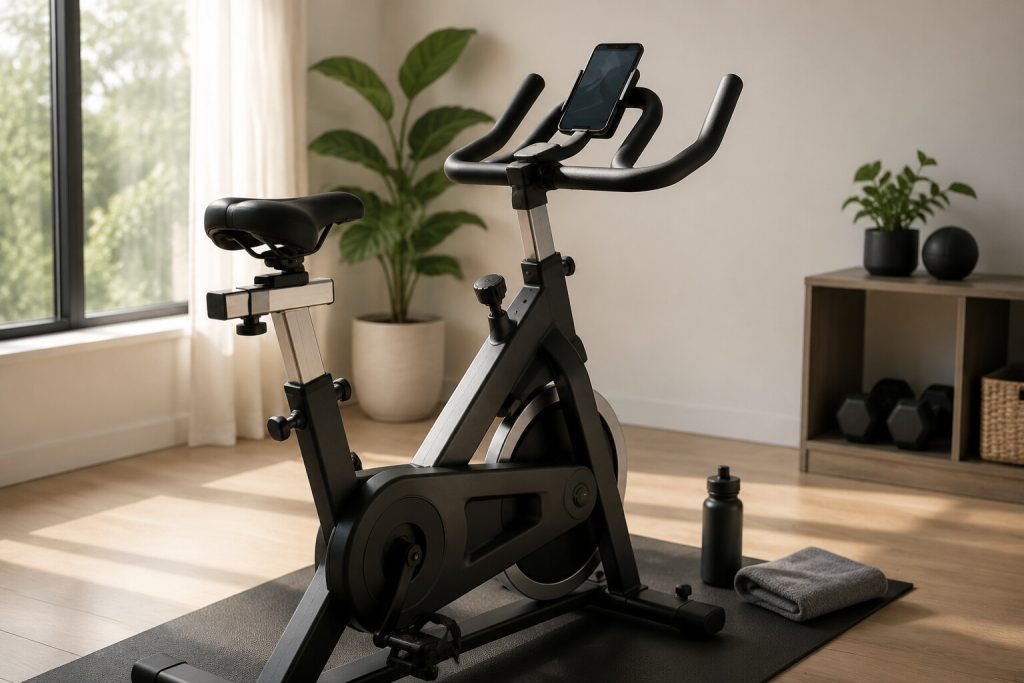 Creating a Practical Home Workout Setup with an Exercise Bike and Cell Phone